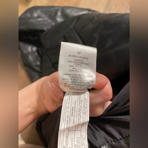 Faux Leather Puffer Jacket - Picture 9 of 11